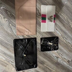 Elegant Clutch Bag Set in Black, Pink, and White
